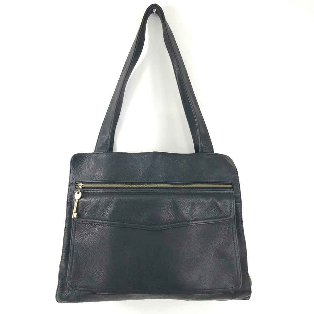 Fossil Large Leather Business Tote Carryall Bag